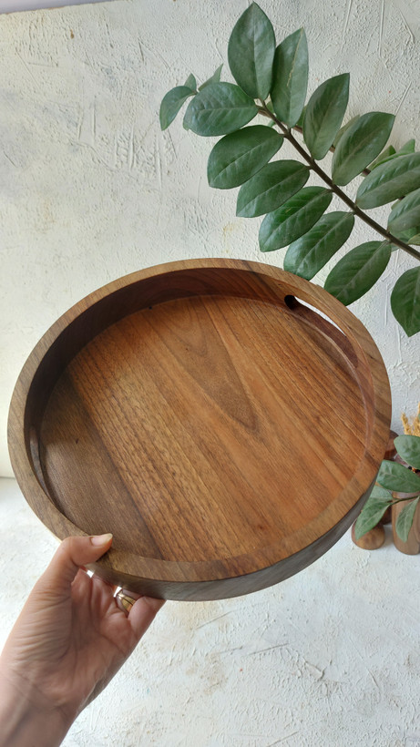 سینی تمام چوب گردو قطر ۳۰