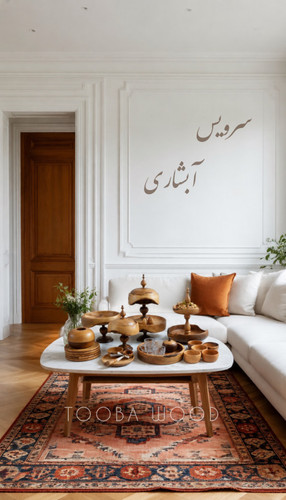 سرویس پذیرایی چوبی لوکس ابشاری